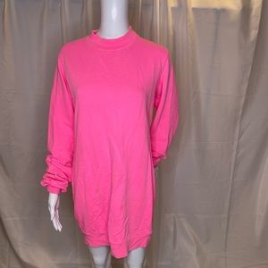 Hot pink open back sweater dress